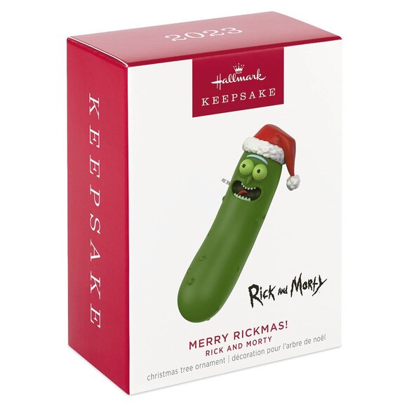 New! Rick & Morty Pickle Rick Hallmark Keepsake Christmas Ornament Merry Rickmas - Picture 1 of 5